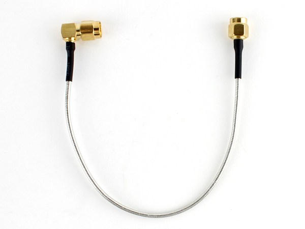 SMA right angle Plug to SMA Plug , RG405 copper outer cable-20cm [SZH-RA050]