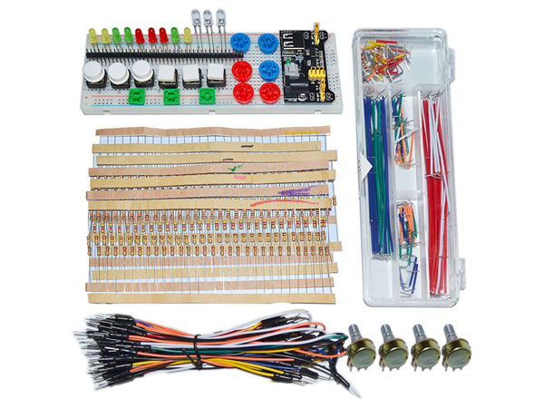 디바이스마트,오픈소스/코딩교육 > 아두이노 > 아두이노 교육용키트,KEYES,아두이노 브레드보드용 다용도 키트 [KT0047],830홀 브레드보드와 레지스터, 점퍼와이어 키트, LED를 주축으로 구성된 아두이노를 시작하는 초급자들을 위한 학습 키트 입니다. (아두이노는 별매입니다)