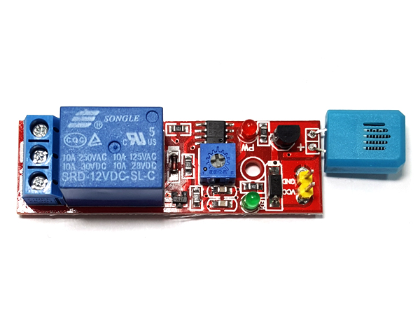 디바이스마트,MCU보드/전자키트 > 센서모듈 > 온도/습도 > 습도센서,SZH,HR202 12V 릴레이 습도센서  모듈 [SZH-EKAD-135],12V 전원 입력, 78L05 전압 안정성 트랜지스터 탑재 / Size : 60mm x 19mm x 19mm