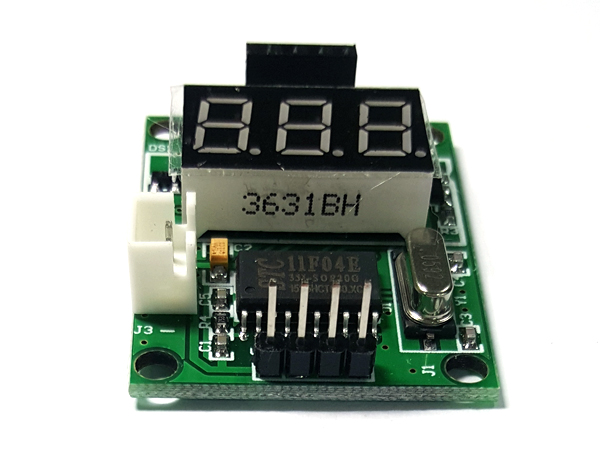 디바이스마트,MCU보드/전자키트 > 센서모듈 > 라이다/거리/초음파/라인 > 초음파센서,SZH,HC-SR04용 거리측정 테스트 FND 모듈 [SZH-EKAD-142],전압 : DC 5 - 12V / 측정거리 : 2 - 400CM  / Size: 42mm X 32mm X 12mm