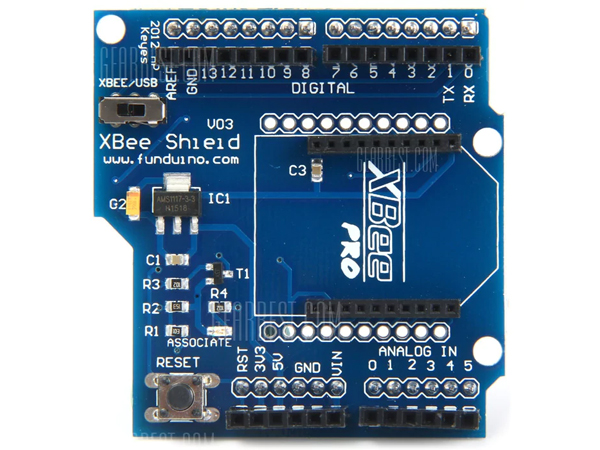 디바이스마트,MCU보드/전자키트 > 통신/네트워크 > 블루투스/BLE,KEYES,아두이노 블루투스 XBee 실드 Bluetooth Bee Shield V03 [EB0014],블루투스와 다른 무선 장치의 통신을 도와주며 Xbee 모듈로 두 개 이상의 아두이노 또는 아두이노와 PC 사이의 통신을 실현 할 수 있습니다.