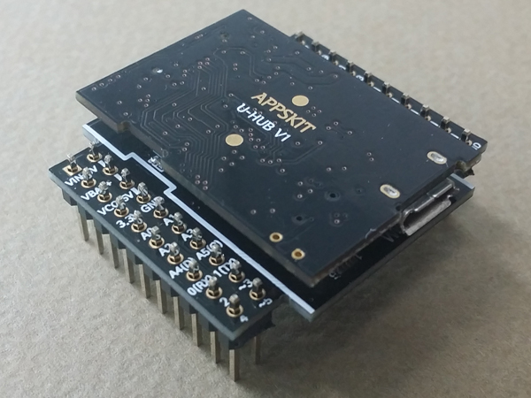 디바이스마트,오픈소스/코딩교육 > 아두이노 > 아두이노 호환쉴드,APPSKIT,WEAR-ON V1 확장모듈,웨어러블 응용 환경에 적합한 U-HUB 모듈의 I/O 확장 보드