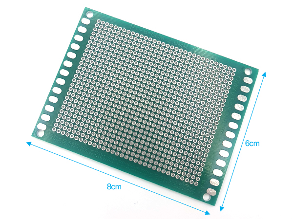 디바이스마트,커넥터/PCB > PCB기판/관련상품 > 만능기판 (양면) > 원형홀 만능기판,NW3 (New3),2.0mm 에폭시 만능 PCB 기판 60X80 -양면 [2.0PCB-0608S],재질: 에폭시(Epoxy) 사이즈: 60mmX80mm 두께: 1.6mm 홀 직경: 0.9mm 핀 간격: 2.0mm 핀 홀수: 26X33=858