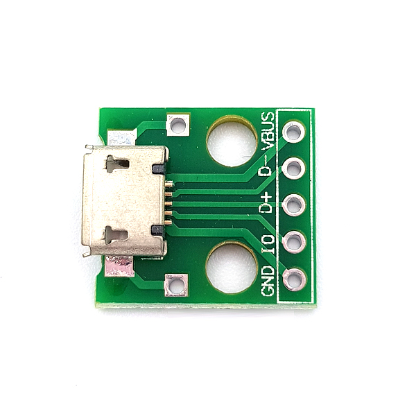 디바이스마트,MCU보드/전자키트 > 개발용 장비 > USB컨버터/RS232컨버터,SZH,MicroUSB-5P to 2.54mm DIP Adapter Board [SZH-EP117],micro USB B Type Socket / FEMALE / PCB 기판 변환 모듈 보드 / size 16mm x 14mm