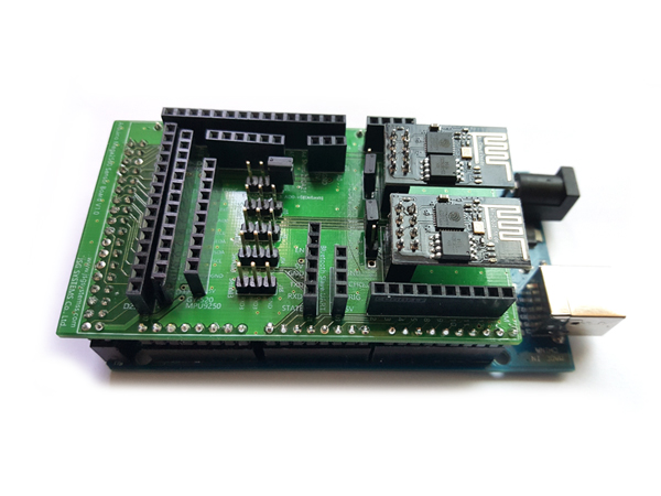 디바이스마트,오픈소스/코딩교육 > 아두이노 > 아두이노 호환보드,JSG SYSTEMS,[JSG]MEGA2560 WIFI-Sensor,ESP8266[ESP-01] Module 2개를 실장하여 UDP ,WebSever,TCP/IP통신 구현 / RTC Module[DS1302], 9축 IMU센서 GY-520 MPU9250 HEADER PIN 구성