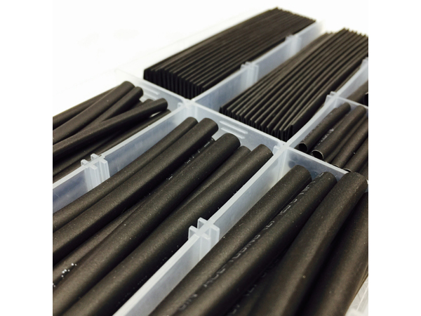 디바이스마트,케이블/전선 > KS/UL/절연전선 > 수축튜브 > 수축튜브 세트,거상인,[GST-9003] 145pcs Black Heat Shrink Tube Assortment Wire Wrap Electrical Insulation Sleeving,열수축튜브 / 수축온도 : 70°C 시작 → 110°C 종료 / 보관용 투명케이스 포함 / 재질 : Polyolefin / 최소 수축 온도 : 70°C