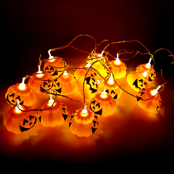 호박 가랜드 펌킨스타일 줄LED 무점멸(화이트)