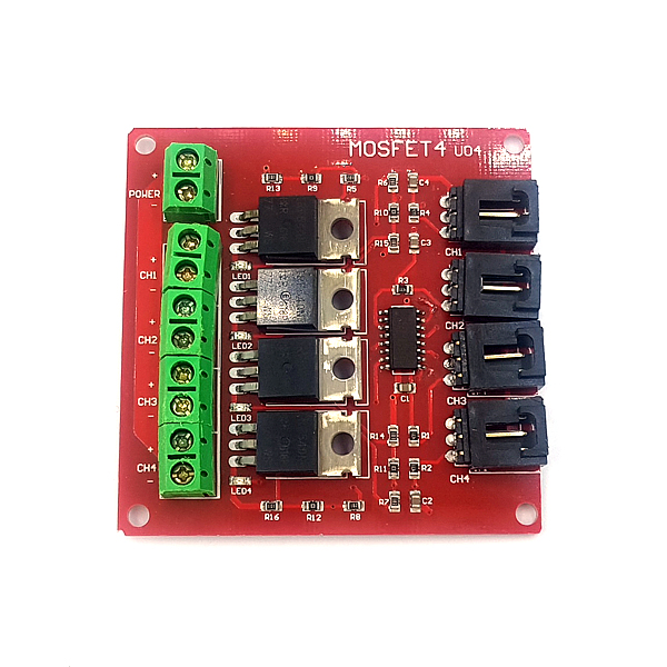 디바이스마트,MCU보드/전자키트 > 버튼/스위치/제어/RTC > 모터/모터컨트롤,SZH,아두이노 4채널 IRF540N MOSFET 모듈 [SZH-AT021],아두이노 모스펫 4방향 모듈 / 100V/33A DC 회로를 제어하는데 사용 / Size:66.8mmx66.8mmx2.7mm