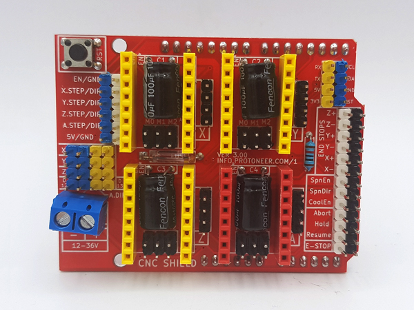 디바이스마트,오픈소스/코딩교육 > 아두이노 > 아두이노 호환쉴드,SZH,아두이노 GBRL 호환 CNC 쉴드 [SZH-ET004],무거운 전장을 대신해서 아두이노와 쉴드만으로 손쉽게 CNC나 각인기의 회로를 대체할 수 있습니다.