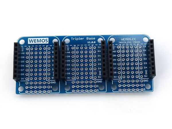 디바이스마트,오픈소스/코딩교육 > 파이썬/IoT 개발 보드 > WeMos > WeMos 정품보드/모듈,WeMos,[정품] WeMos D1 Mini용 3단 베이스보드 Tripler Base V1.0.0,wemos.cc 공식 판매페이지에서 구매한 정품 / WeMos D1 미니용 3단 트리플 베이스 보드