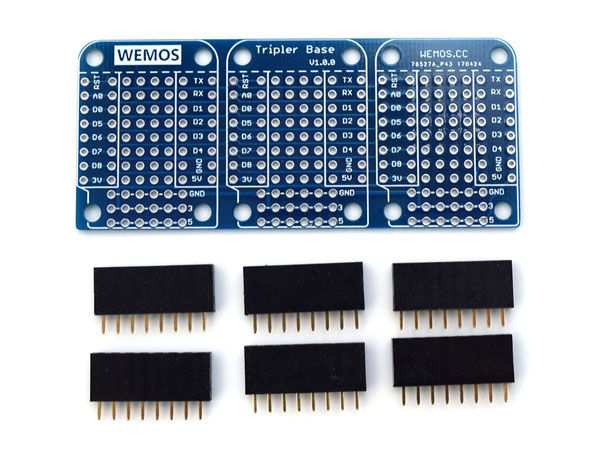 디바이스마트,오픈소스/코딩교육 > 파이썬/IoT 개발 보드 > WeMos > WeMos 정품보드/모듈,WeMos,[정품] WeMos D1 Mini용 3단 베이스보드 Tripler Base V1.0.0,wemos.cc 공식 판매페이지에서 구매한 정품 / WeMos D1 미니용 3단 트리플 베이스 보드