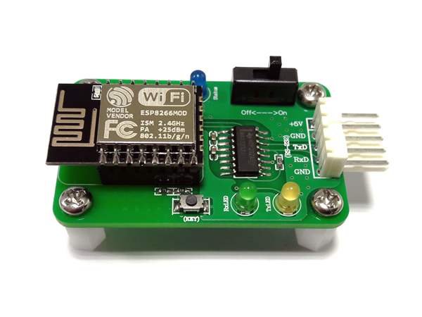 디바이스마트,MCU보드/전자키트 > 통신/네트워크 > 와이파이,EM Tech,WiFiKit-RS232 (WiFi8266 모듈 테스트 보드, RS-232용),WiFiKit-RS232 상품은 WiFi8266모듈을 장착해서 사용할 수 있는 테스트 보드로 RS-232 통신이 가능한 모듈과 4라인(5.0V, GND, RxD, TxD)연결 만으로 Wi-Fi AP(Access Pointer)를 통해 TCP/IP 망에 연결하여 원격 측정, 관리 및 제어가 가능하게 하는 제품이다.