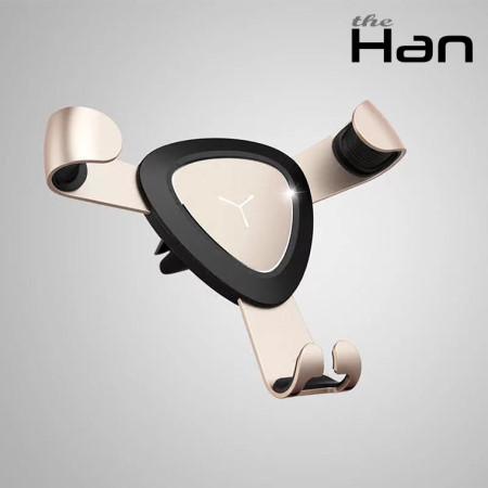 디바이스마트,사무/생활/서적 > 차량/생활/IOT > 차량내부용품 > 차량용 거치대,주식회사 더한,차량용 송풍구형 Gravity 스마트폰 거치대 골드 [TCS-GRAVITY_GD],중력을 이용한 신개념 차량용 거치대 / size : 11.3cm X 11.2cm