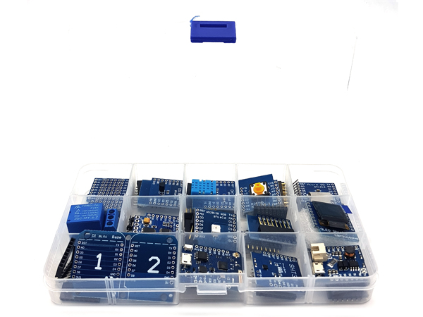 디바이스마트,오픈소스/코딩교육 > 파이썬/IoT 개발 보드 > WeMos > WeMos 정품/호환키트,SZH,WeMos D1 mini 개발용 호환 쉴드 15종 키트 [SZH-CH036],WeMos 호환실드 15종 키트 / ESP8266, DHT11 온습도, 릴레이, 모터, 배터리 등 출시된 거의 모든 위모스용 쉴드를 한 번에!