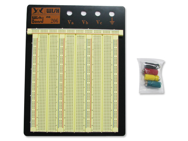디바이스마트,커넥터/PCB > PCB기판/관련상품 > 브레드보드,WISHER,브레드보드 WBU-206,230 x 175  x 31 mm, IC영역 3개,  버스 5개, 단자 4개