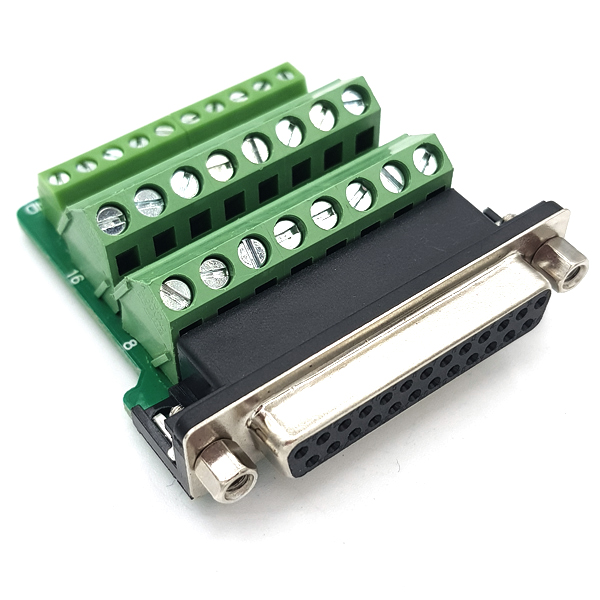 디바이스마트,MCU보드/전자키트 > 개발용 장비 > USB/RS232/RS485 컨버터,SZH,DB25 DIY 터미널블럭 커넥터 - Female (너트형) [TDB-12],D-sub 커넥터 / 조합형 / Terminal Block 장착 / 납땜 필요 (X) / 케이스 포함 / 너트형 / FEMALE / 60mm X 56mm X 23.5mm size / 25pin