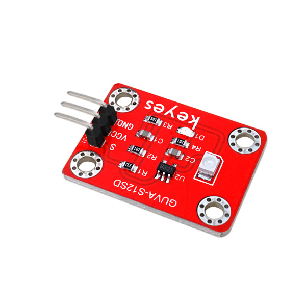 디바이스마트,MCU보드/전자키트 > 센서모듈 > 빛/조도/컬러/UV > 컬러/UV센서,KEYES,아두이노 GUVA-S12SD3528 UV센서 모듈 [KE0076],Working voltage: 3.3-5V (DC), Spectral detection range: 240-370nm, Responsiveness: 0.14A / W, Dark current: 1nA