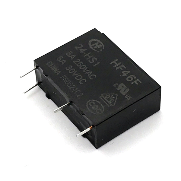 디바이스마트,스위치/부저/전기부품 > 릴레이 > 파워 릴레이,SZH,파워릴레이 HF46F-24-HS1[SZH-EP057],파워 릴레이 / 접촉형식 : SPST-NO (1 Form A) / 코일 전압 : 24VDC / 코일 저항 : 2880Ω / 코일 전력 : 200mW / 스위칭 전압(AC) : 250VAC / 스위칭 전류(AC) : 5A / 스위칭 전압(DC) : 30VDC / 스위칭 전류(DC) : 5A
