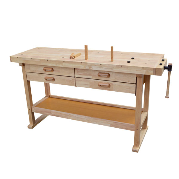 워크벤치 KTS103 1500x500x820 고무원목 WOOD MAKER