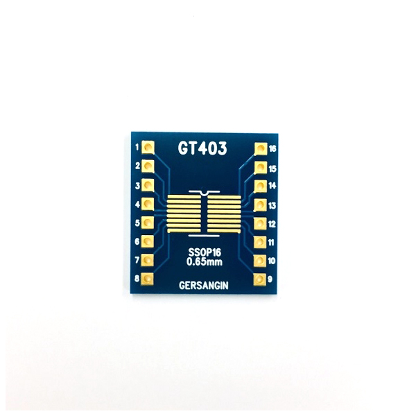 디바이스마트,커넥터/PCB > PCB기판/관련상품 > IC 변환기판 > 다기능 (복합) 변환기판,거상인,[GT 403] SSOP-16-0.65mm, SOP-16-1.27mm  Double adapter 변환기판 pcb adapter TSSOP SO,Type : SSOP, SOP / Pitch : 0.65mm, 1.27mm / Pin : 16 / Hole : 2.54mm / Size : 22.0 * 20.0