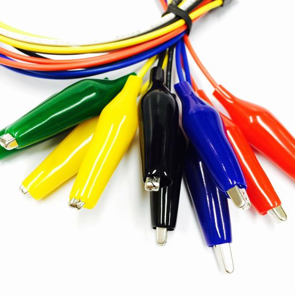 디바이스마트,케이블/전선 > 점퍼/하네스/악어/바나나 > 점퍼 와이어/케이블,거상인,악어클립 점퍼와이어 GSH-03308 (300mm, 10PCS)_Female,검정+빨강+파랑+노랑+하얀 악어클립 / 길이 : 300mm / 수량 : 색상 별 각 2개 / Female