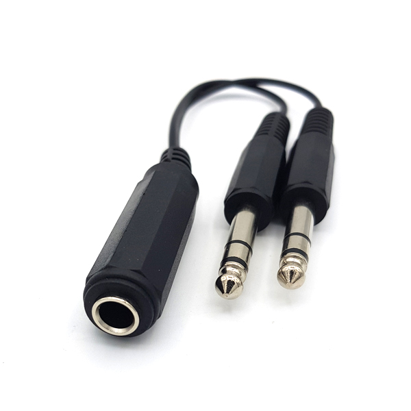 디바이스마트,케이블/전선 > 영상/음향 케이블 > 스테레오/RCA 케이블,SZH,Y형 6.5(M/F) 스테레오 젠더 27cm [YRD-010],스테레오 Y형 변환 젠더 / 6.3mm MALE x 2 -  6.3mm FEMALE / 약 27cm