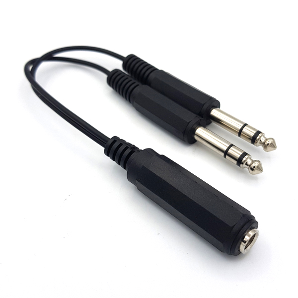 디바이스마트,케이블/전선 > 영상/음향 케이블 > 스테레오/RCA 케이블,SZH,Y형 6.5(M/F) 스테레오 젠더 27cm [YRD-010],스테레오 Y형 변환 젠더 / 6.3mm MALE x 2 -  6.3mm FEMALE / 약 27cm