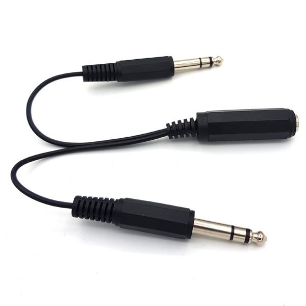 디바이스마트,케이블/전선 > 영상/음향 케이블 > 스테레오/RCA 케이블,SZH,Y형 6.5(M/F) 스테레오 젠더 27cm [YRD-010],스테레오 Y형 변환 젠더 / 6.3mm MALE x 2 -  6.3mm FEMALE / 약 27cm