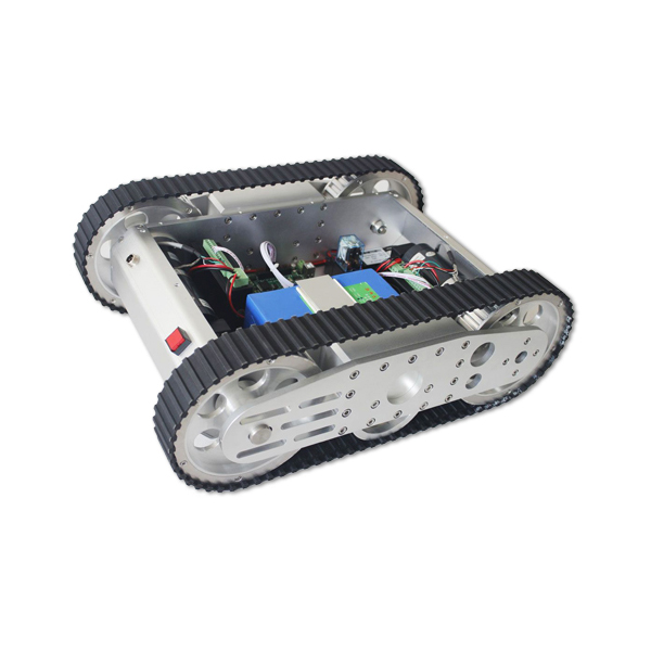 디바이스마트,기계/제어/로봇/모터 > 전문분야 로봇 > 주행로봇 > 궤도형 주행로봇,(주)로보블럭시스템,HD Tracked Tank Mobile Robot Kit,제품 사이즈: 450mm x 320mm x 157mm / 재질: 알루미늄 합금 / 무게: 17kg / 색상: 화이트 / 두개의 탱크 Tread Kit을 포함하고 있으며, 보통의 휠보다 훨씬 더 힘든 지형 운행 가능