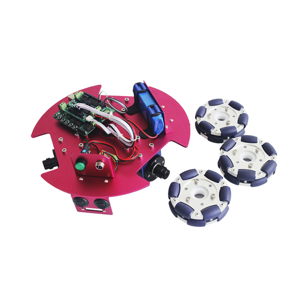 디바이스마트,기계/제어/로봇/모터 > 전문분야 로봇 > 주행로봇 > 전방향 이동로봇,(주)로보블럭시스템,3WD Omni Wheel Starter Mobile Robot Kit,제품 사이즈: 290mm x 290mm x 135mm / 재질: 알루미늄 합금 / 무게: 3kg / 색상: 레드 / 3개의 초음파 센서 내장 / 3개의 DC엔코더 모터와 옴니 휠로 구성되어 있는 이동로봇 플랫폼