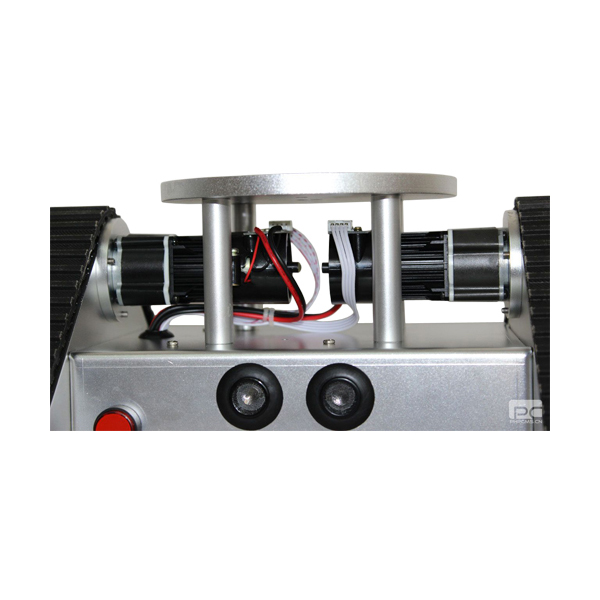 디바이스마트,기계/제어/로봇/모터 > 전문분야 로봇 > 주행로봇 > 궤도형 주행로봇,(주)로보블럭시스템,Tri-Tracked Tank Robot Kit,제품 사이즈: 300mm x 260mm x 172mm / 재질: 알루미늄 합금 / 무게: 4kg / 색상: 화이트 / 3각 구조의 Tracked Tank Robot / 전방에 초음파 센서를 내장, 장애물 검지가 가능 / 엔코더 DC모터가 장착, 로봇의 이동을 감지할 수 있다.