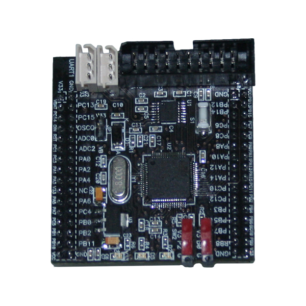 디바이스마트,MCU보드/전자키트 > 프로세서/개발보드 > ARM > Cortex-M3,(주)로보블럭시스템,STM32F103RCT6 MCU 메인 모듈,Cortex-M3 기반의 32비트 ARM 프로세서중에 STM32F103RCT6 MCU를 쉽게 사용할 수 있게 모듈형태로 제공하는 메인보드립니다. 두개의 시리얼 통신 포트와 Jtag 포트를 내장하고 있으며, 외부 확장 포트를 가지고 있기 때문에 편리하게 사용이 가능합니다.