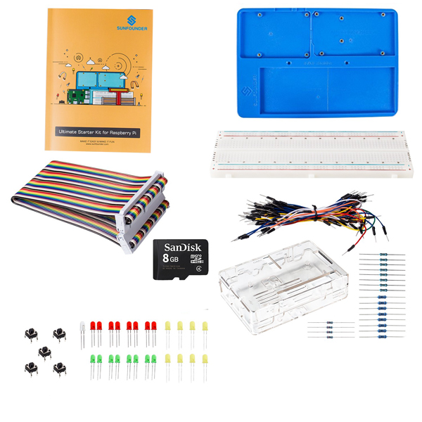 디바이스마트,오픈소스/코딩교육 > 라즈베리파이 > 라즈베리파이 교육용키트,SunFounder,라즈베리파이 3/2 B+ 초보자용 부품 키트 [CZ0126],초보자에 알맞는 학습 키트로 필수 부품들과 상세한 매뉴얼을 제공해 라즈베리파이를 빠르게 이해할 수 있습니다. RAP 홀더가 있어 프로젝트를 편하게 할 수 있습니다. / Raspberry Pi 보드 미포함, 아답터 미포함 / 영문 튜토리얼 포함