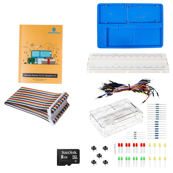 디바이스마트,오픈소스/코딩교육 > 라즈베리파이 > 라즈베리파이 교육용키트,SunFounder,라즈베리파이 3/2 B+ 초보자용 부품 키트 [CZ0126],초보자에 알맞는 학습 키트로 필수 부품들과 상세한 매뉴얼을 제공해 라즈베리파이를 빠르게 이해할 수 있습니다. RAP 홀더가 있어 프로젝트를 편하게 할 수 있습니다. / Raspberry Pi 보드 미포함, 아답터 미포함 / 영문 튜토리얼 포함
