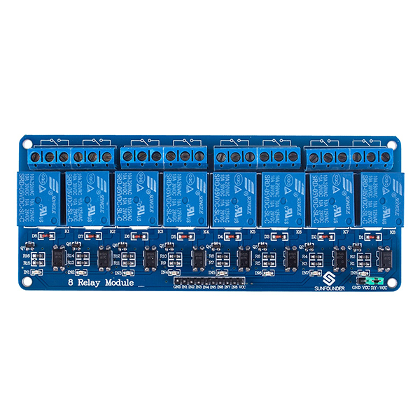 디바이스마트,MCU보드/전자키트 > 전원/신호/저장/응용 > 릴레이,SunFounder,8채널 5V 릴레이 모듈 [TS0012],5V 8채널 Relay 인터페이스 보드이며 다양한 대용량 장비나 기기를 제어할 수 있습니다. / 다양한 마이크로 컨트롤러(Arduino, 8051, AVR, PIC, DSP, ARM, ARM, MSP430, TTL 로직)으로 직접 제어 가능