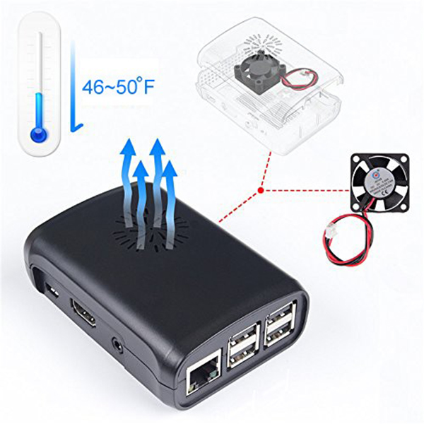 디바이스마트,오픈소스/코딩교육 > 라즈베리파이 > 라즈베리파이 케이스,SunFounder,라즈베리파이 ABS 프리미엄 블랙 케이스 with 외부 팬 [CN0027],Raspberry Pi 3,2 Model B·B+ & RPi 1 Model B+ 호환 고급 케이스 / 공랭식 팬 포함 / Raspberry Pi 보드 미포함