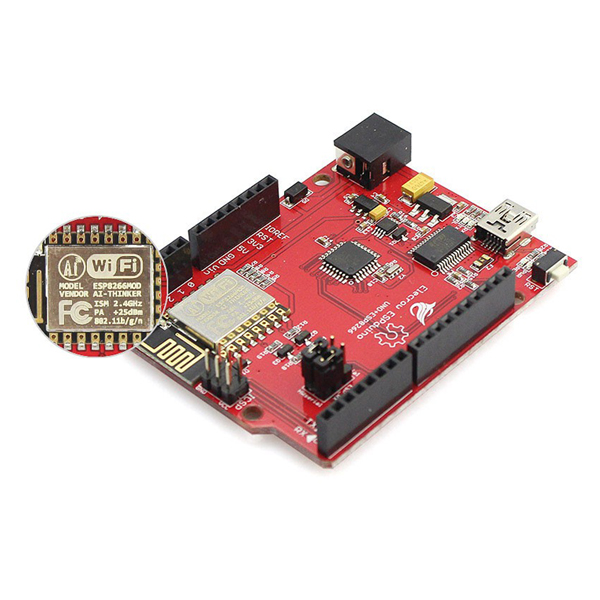 디바이스마트,오픈소스/코딩교육 > 아두이노 > 아두이노 호환보드,ELECROW,Elecrow ESPduino UNO+ESP8266 Wifi 보드 [ACM82664A],Arduino가 다른 장치로 데이터를 전송 / PWM, I/O핀,PC,전화의 직렬 통신 제어 / Arduino UNO와 직렬 WiFi가 결합되어 많은 IoT프로젝트에 적용 가능 / 전압: 7-12V