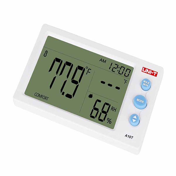 디바이스마트,계측기/측정공구 > 환경/이화학 측정장치 > 온도계/습도계,UNI-T,온습도계 A10T,실시간 온도 및 습도 측정 / 온도 측정 범위 :  -10 ℃ ~ 50 ℃ / 습도 측정 범위 : 10 ~ 99 % RH