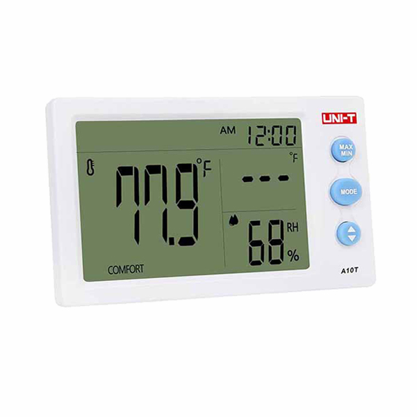 디바이스마트,계측기/측정공구 > 환경/이화학 측정장치 > 온도계/습도계,UNI-T,온습도계 A10T,실시간 온도 및 습도 측정 / 온도 측정 범위 :  -10 ℃ ~ 50 ℃ / 습도 측정 범위 : 10 ~ 99 % RH
