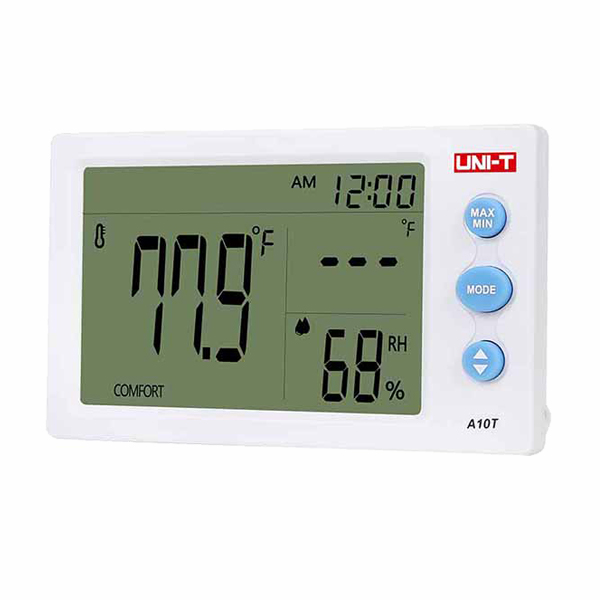 디바이스마트,계측기/측정공구 > 환경/이화학 측정장치 > 온도계/습도계,UNI-T,온습도계 A10T,실시간 온도 및 습도 측정 / 온도 측정 범위 :  -10 ℃ ~ 50 ℃ / 습도 측정 범위 : 10 ~ 99 % RH