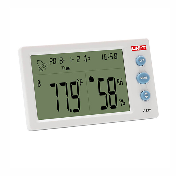 디바이스마트,계측기/측정공구 > 환경/이화학 측정장치 > 온도계/습도계,UNI-T,온습도계 A13T,A13T 온습도계  /  0.1℃ 분해능 / 온도 측정 범위 : -10~50℃ / 습도 측정 범위 : 10~99%RH
