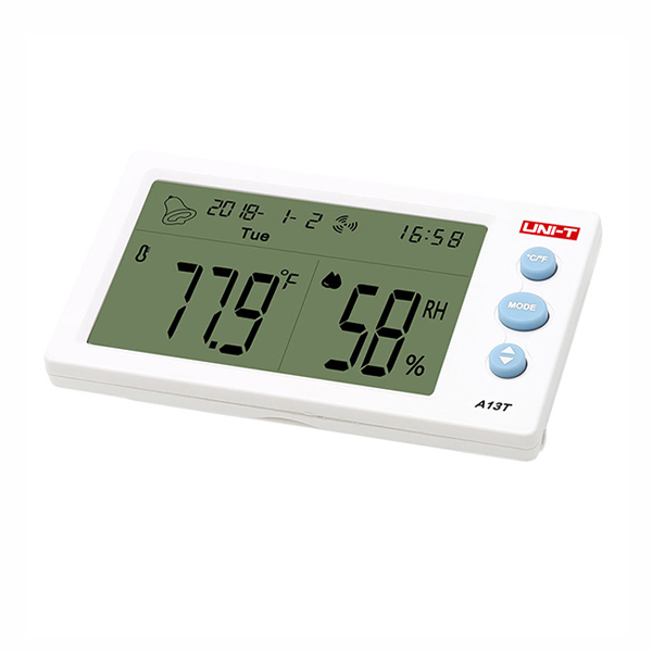 디바이스마트,계측기/측정공구 > 환경/이화학 측정장치 > 온도계/습도계,UNI-T,온습도계 A13T,A13T 온습도계  /  0.1℃ 분해능 / 온도 측정 범위 : -10~50℃ / 습도 측정 범위 : 10~99%RH