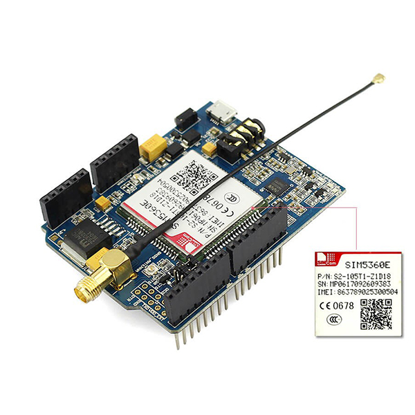 디바이스마트,MCU보드/전자키트 > 통신/네트워크 > GNSS/GPS > GPS 보드,ELECROW,SIM5360E 3G 실드 [ARS04053S],UART를 통해 AT 명령으로 제어되며 3.3V 및 5V 논리 레벨 지원합니다.