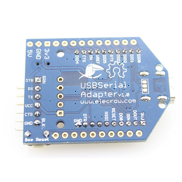 디바이스마트,오픈소스/코딩교육 > 아두이노 > 아두이노 통신모듈,ELECROW,USB 시리얼 아답터 [MCP00101P],FT232 IC를 통해 프로그래밍 (Arduino Pro Mini ) / USBSerial 어댑터는 BEE (20 핀 2.0mm) 소켓이 장착된 소형 USB 직렬 어댑터