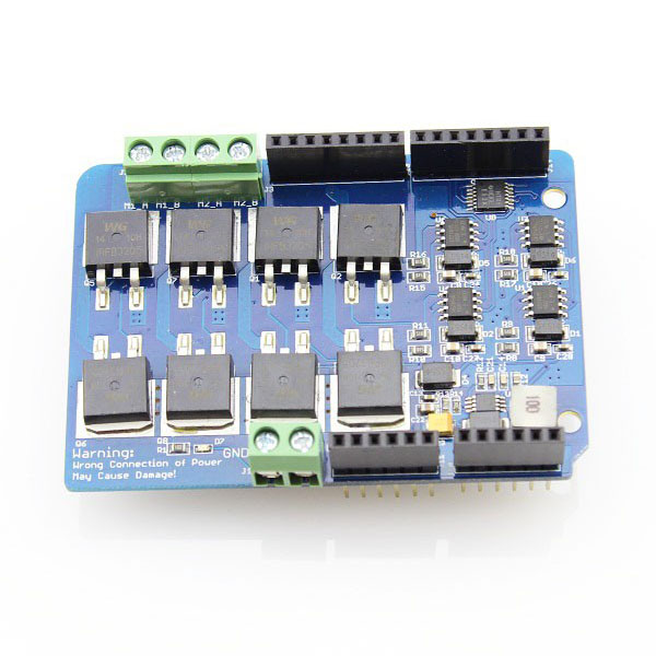 디바이스마트,오픈소스/코딩교육 > 아두이노 > 아두이노 모터/드라이버모듈,ELECROW,8A 22V 듀얼 채널 H- 브리지 모터 쉴드 [ACS70028DH],아두이노 호환 / 듀얼 채널 H 브리지 모터 실드는 최대 전류 8A의 2 개의 DC 모터를 구동하도록 설계된 2개의 개별 MOSFET H 브릿지로 구성 / 최대 전류 8A @ 22V로 모터를 제어하고 구동