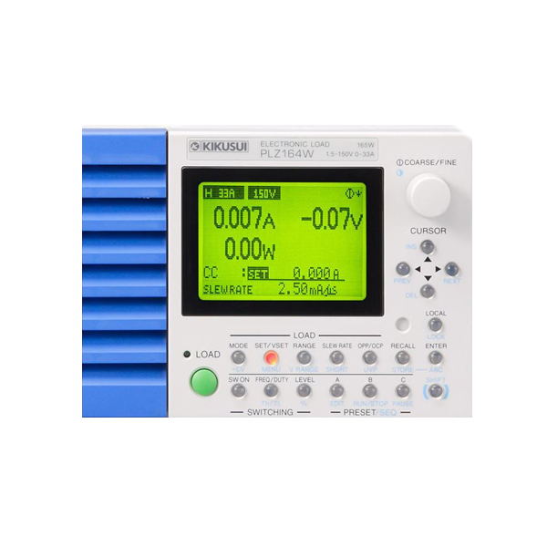 디바이스마트,계측기/측정공구 > 전기/전자 계측기 > 전자부하장비,KIKUSUI,1KW 200A Electronic Load [PLZ1004W],시리즈는소형·다기능 전자 부하 장치입니다．정전 압·정전류·정전력·정저항의 동작 모드가 있으며, 인터페이스에 GPIB/RS-232C/USB가 표준으로 탑재되어 있습니다.