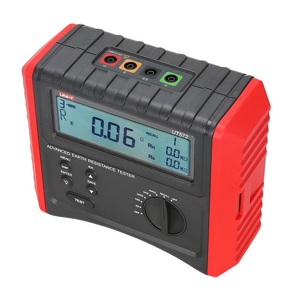 디바이스마트,계측기/측정공구 > 전기/전자 계측기 > 밀리/메가/접지저항,UNI-T,접지 저항계 UT572,UNI-T’s UT572 Advance Earth Resistance Tester features 2/3/4 wire, earth resistance RH/RS and compensating resistance RK test.