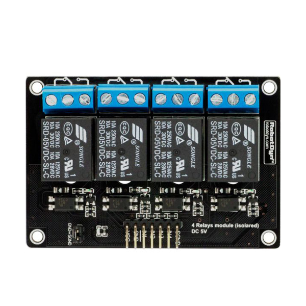 디바이스마트,오픈소스/코딩교육 > 아두이노 > 아두이노 스위치/릴레이모듈,RobotDyn,5V 4채널 릴레이모듈 [RD130],6970622931805, 2A 채널 (250VAC / 30VDC) 이상의 전류로 다양한 기기 및 기타 장비를 제어 할 수있는 2채널 릴레이 모듈