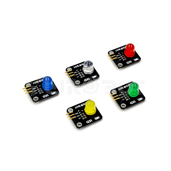 디바이스마트,MCU보드/전자키트 > 디스플레이 > LED,YwRobot,8mm LED 모듈 5개 SET [ELB080015],아두이노 호환 8mm LED 모듈 5개 세트 / 전압: 5V / Size: 23*21mm 레드, 옐로우, 그린, 블루, 화이트