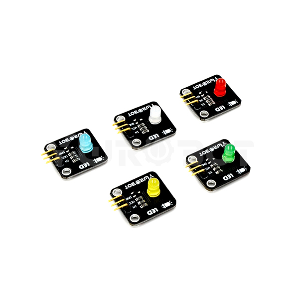 디바이스마트,MCU보드/전자키트 > 디스플레이 > LED,YwRobot,5mm LED 모듈 5개 SET [ELB080012],아두이노 호환 5mm LED 모듈 5개 세트 / 전압: 5V / Size: 23*21mm 레드, 옐로우, 그린, 블루, 화이트